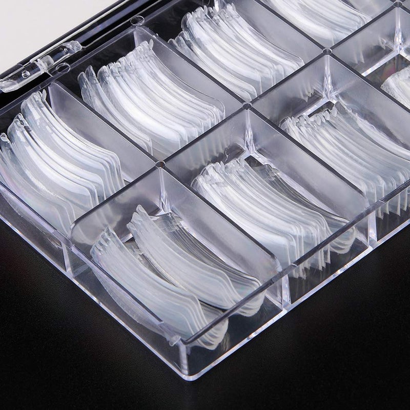 Beuniar Nail Extension Form Tips Clear 100pcs Poly Gel Acrylic Nails Mold Artificial Dual Forms System UV Gel DIY Polish Manicure Tool 100PCs/Case with Scale - Image 3